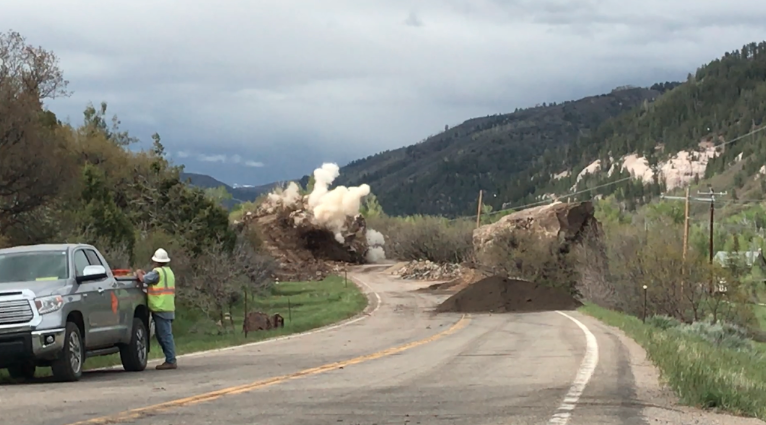 CDOT blasts rock on 145